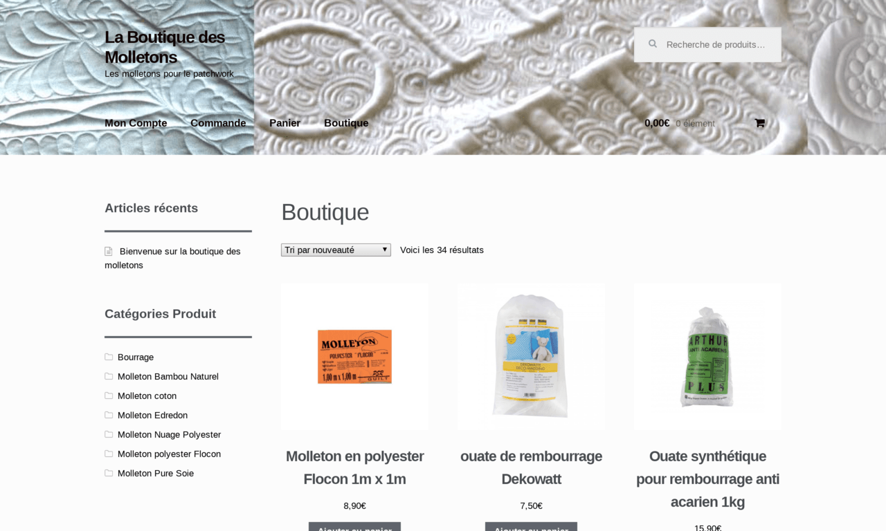 Molleton pour patchwork